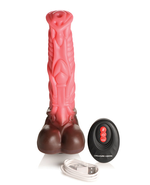 Xr LLC Creature Cocks Deluxe Centaur Thrusting & Vibrating Silicone Dildo w/Remote Control - Peach/Brown Vibrators