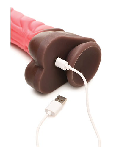 Xr LLC Creature Cocks Deluxe Centaur Thrusting & Vibrating Silicone Dildo w/Remote Control - Peach/Brown Vibrators