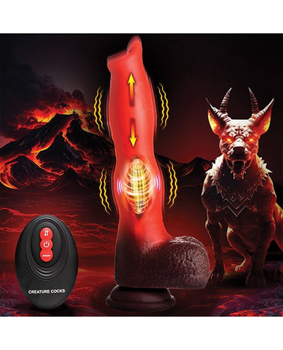 Xr LLC Creature Cocks Ramming Hound Thrusting & Vibrating Silicone Dildo w/Remote Control - Red/Brown Vibrators