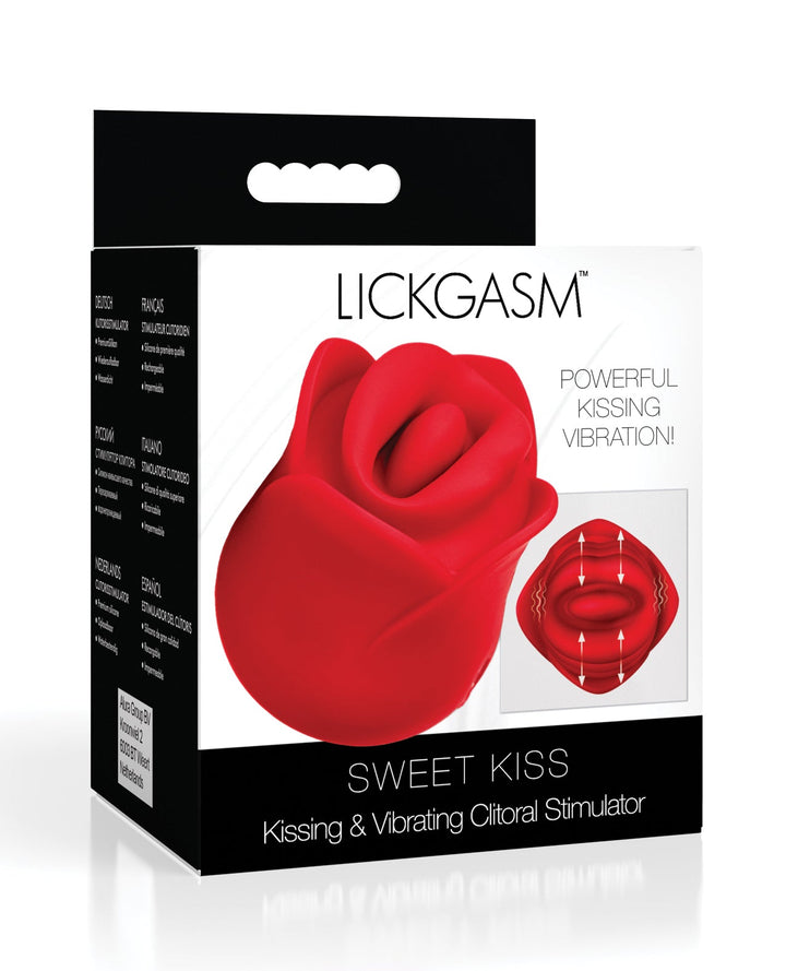 Xr LLC Lickgasm Sweet Kiss Kissing &amp; Vibrating Clitoral Stimulator - Red Vibrators