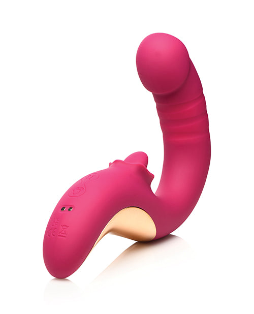 Xr LLC Lickgasm Tease & Please Thrusting & Licking Vibrator - Pink Vibrators