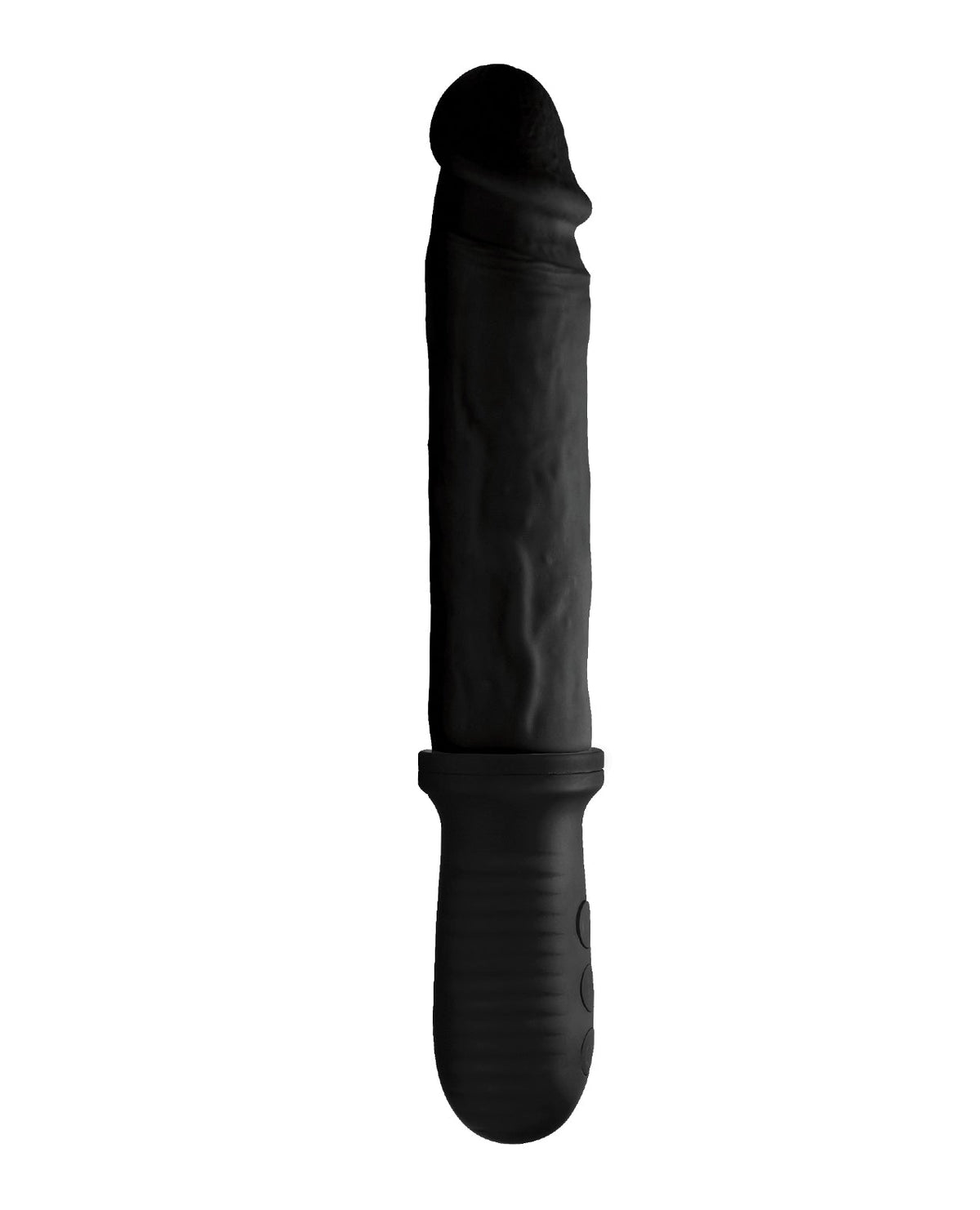 Master Series 8X Auto Pounder Vibrating & Thrusting Dildo with Handle - Black