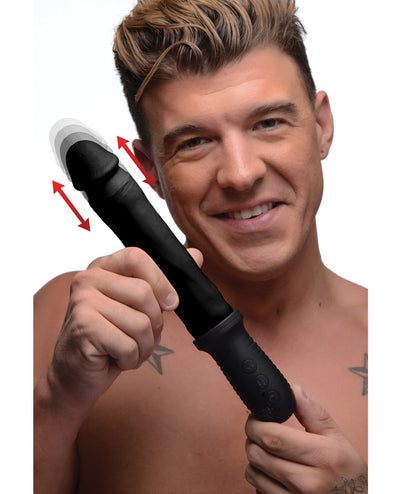 Xr LLC Master Series 8X Auto Pounder Vibrating & Thrusting Dildo w/Handle - Black Vibrators