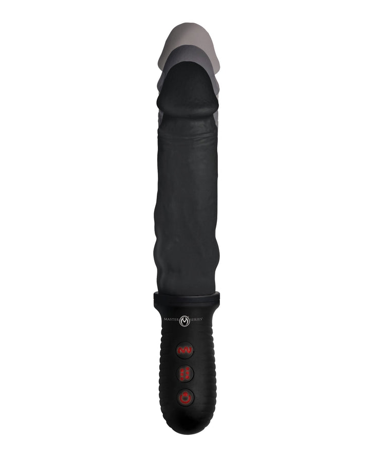 Xr LLC Master Series 8X Auto Pounder Vibrating &amp; Thrusting Dildo w/Handle - Black Vibrators