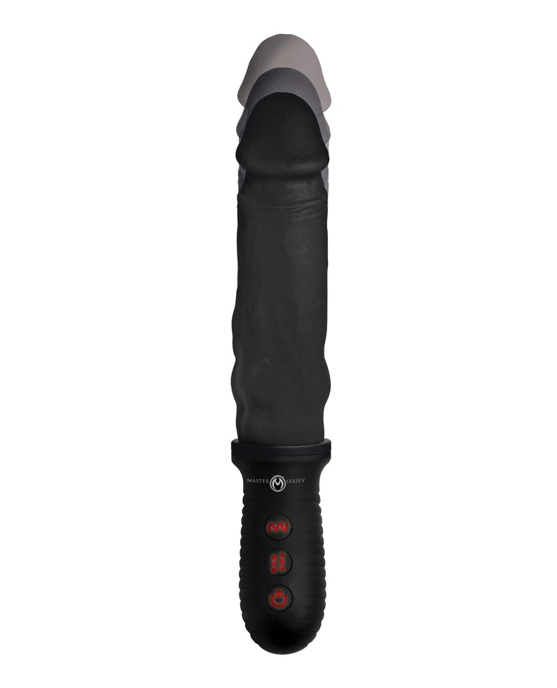 Xr LLC Master Series 8X Auto Pounder Vibrating & Thrusting Dildo w/Handle - Black Vibrators