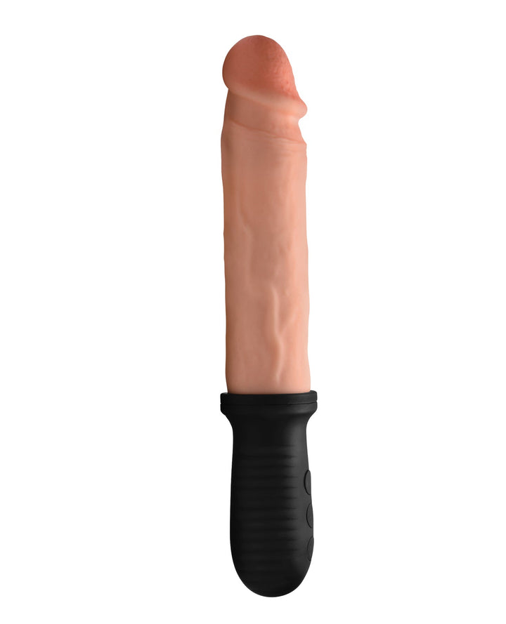 Xr LLC Master Series 8X Auto Pounder Vibrating &amp; Thrusting Dildo w/Handle - Flesh Vibrators