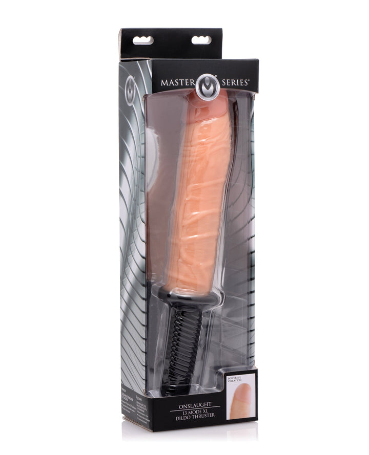 Xr LLC Master Series Onslaught 13 Mode XL Vibrating Dildo Thruster - Light Vibrators
