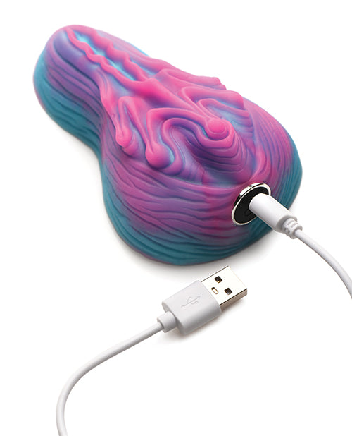 NO ETA Creature Cocks Vulvaron Vibrating Silicone Grinder with Remote Control - Pink/Teal/Purple