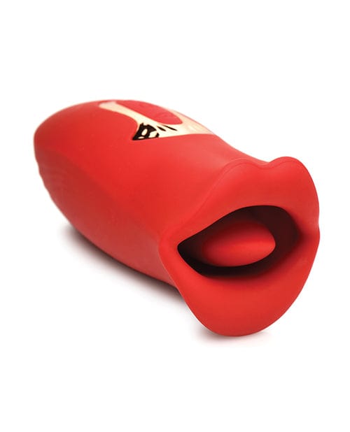 Xr LLC No Eta Shegasm Lickgasm Kiss + Tell Silicone Kissing &amp; Vibrating Clitoral Stimulator - Red Vibrators