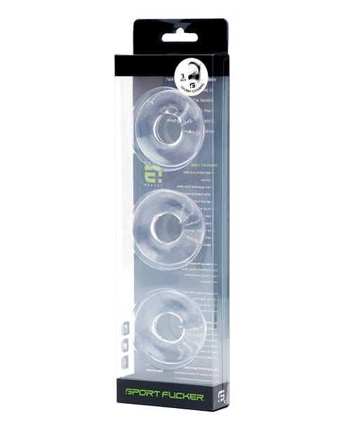 665 INC Sport Fucker Chubby Cockring Pack Of 3 Clear Penis Toys