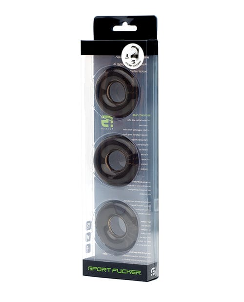 665 INC Sport Fucker Chubby Cockring Pack Of 3 Smoke Penis Toys