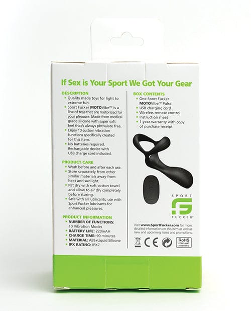 665 INC Sport Fucker Motovibe Pulse Cockring - Black Penis Toys