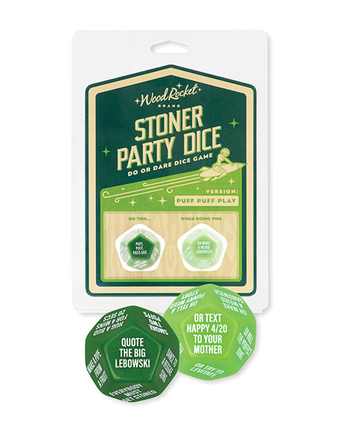 Wood Rocket Stoner Party Dice Game - Green