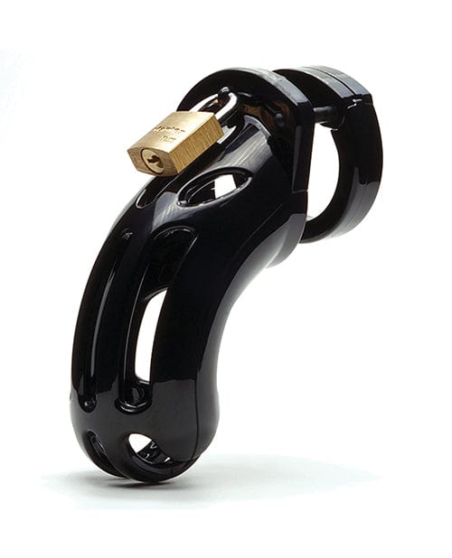 A.L. Enterprises The Curve 3 3-4" Curved Cock Cage &amp; Lock Set - Black Kink &amp; BDSM