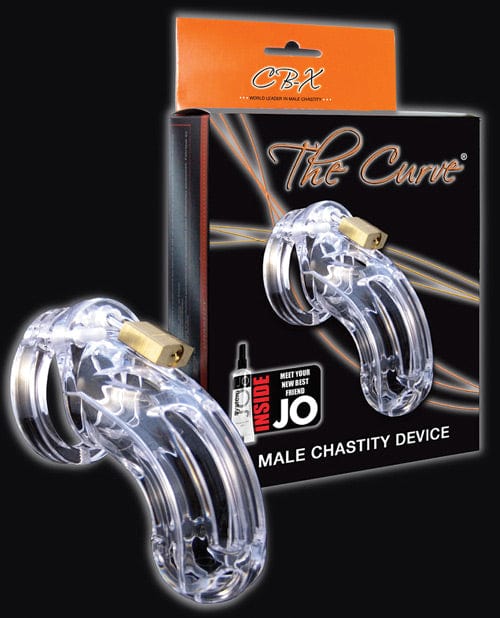 A.L. Enterprises The Curve 3 3-4" Curved Cock Cage &amp; Lock Set - Clear Kink &amp; BDSM