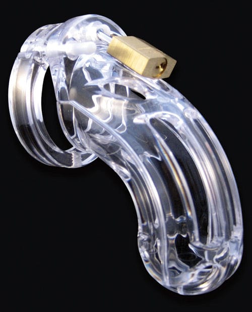 A.L. Enterprises The Curve 3 3-4" Curved Cock Cage &amp; Lock Set - Clear Kink &amp; BDSM