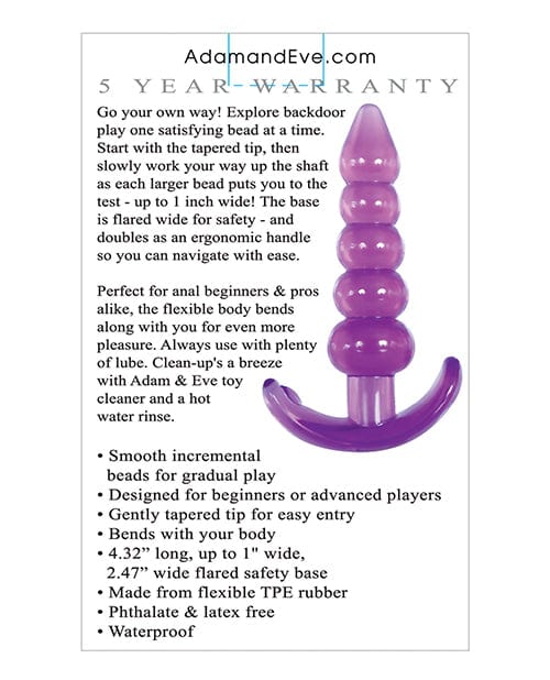 Adam & Eve Adam & Eve Bumpy Delight Anal Plug - Purple Anal Toys