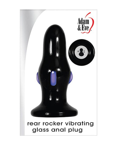 Adam & Eve Adam & Eve Rear Rocker Vibrating Glass Anal Plug - Black Anal Toys