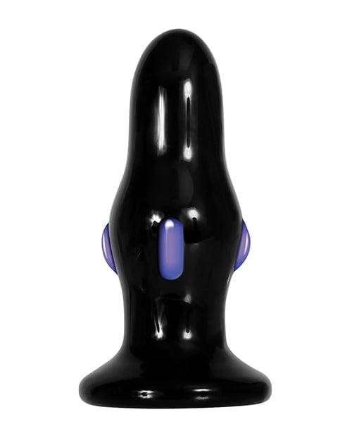 Adam & Eve Adam & Eve Rear Rocker Vibrating Glass Anal Plug - Black Anal Toys