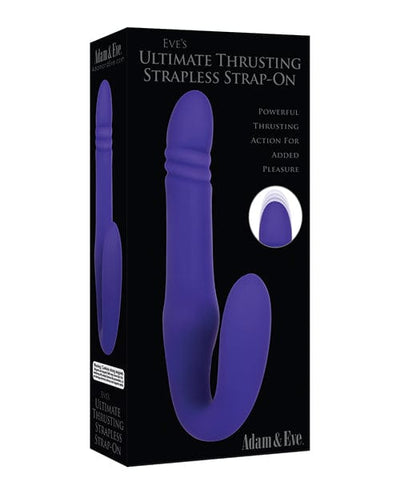 Adam & Eve Adam & Eve Eve's Ultimate Thrusting Strapless Strap On - Purple Dildos