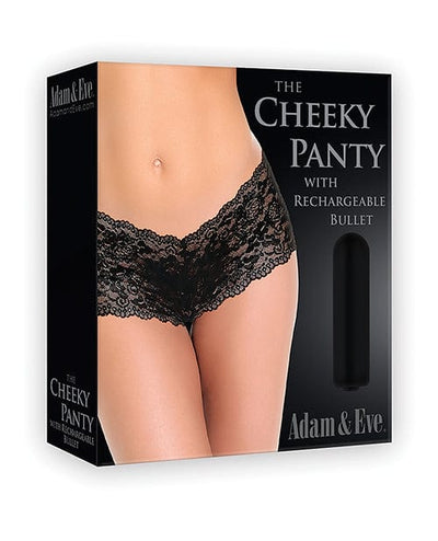 Adam & Eve Adam & Eve Cheeky Panty with Rechargeable Bullet - Black Vibrators