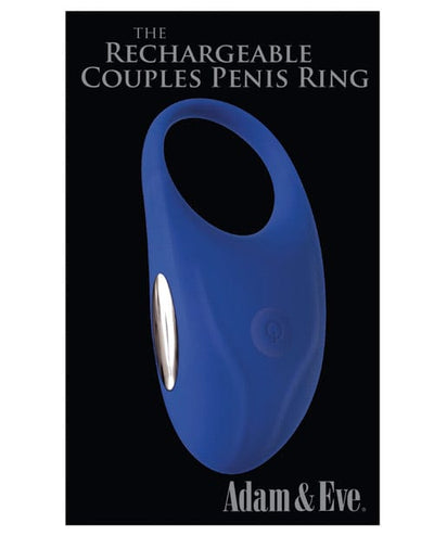 Adam & Eve Adam & Eve Rechargeable Couples Penis Ring - Blue Vibrators