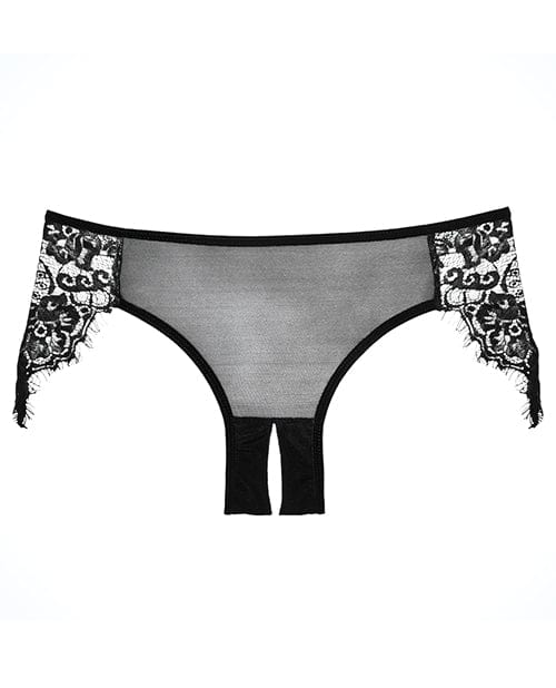 Allure Lingerie Adore Lavish & Lace Crotchless Panty Black One Size Fits Most Lingerie & Costumes