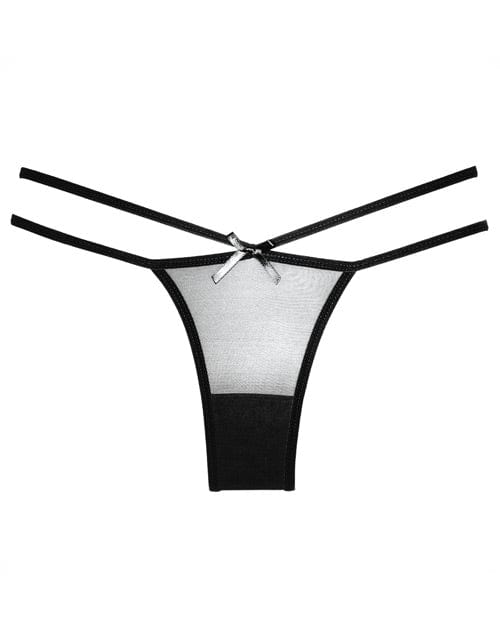 Allure Lingerie Adore Sheer Naughty Vanilla Panty Black One Size Fits Most Lingerie &amp; Costumes