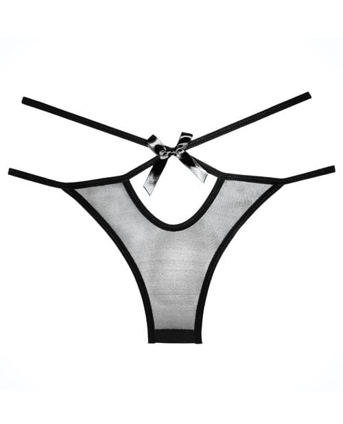 Allure Lingerie Adore Sheer Naughty Vanilla Panty Black One Size Fits Most Lingerie &amp; Costumes