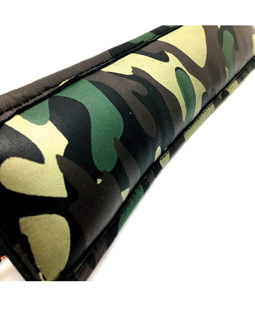 Atlantas Products Sensual Sin Leather Padded Ankle Cuffs - Camo Piping Kink &amp; BDSM