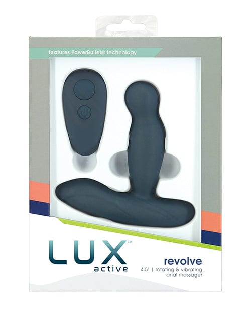 B.M.S. Enterprises Lux Active Revolve 4.5" Rotating &amp; Vibrating Anal Massager - Dark Blue Anal Toys