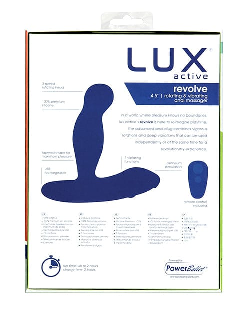 B.M.S. Enterprises Lux Active Revolve 4.5" Rotating &amp; Vibrating Anal Massager - Dark Blue Anal Toys