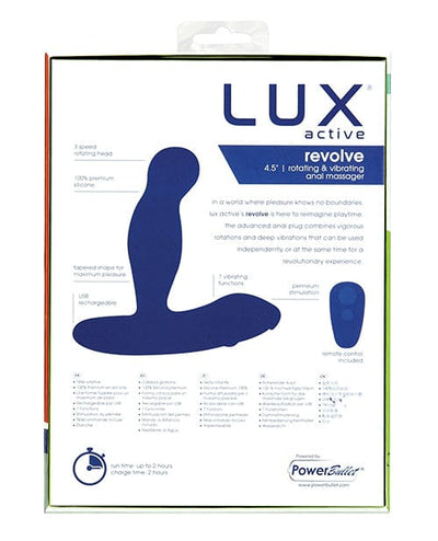 B.M.S. Enterprises Lux Active Revolve 4.5" Rotating & Vibrating Anal Massager - Dark Blue Anal Toys