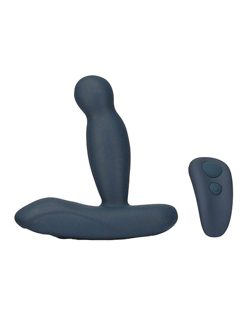 B.M.S. Enterprises Lux Active Revolve 4.5" Rotating &amp; Vibrating Anal Massager - Dark Blue Anal Toys