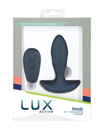 B.M.S. Enterprises Lux Active Throb Anal Pulsating Massager with Remote - Dark Blue Anal Toys