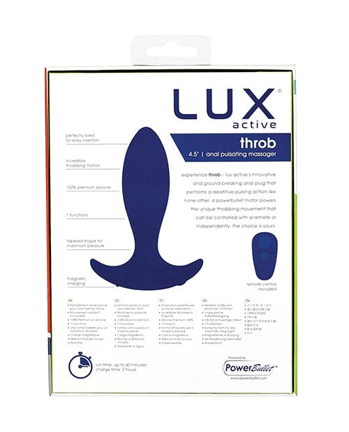 B.M.S. Enterprises Lux Active Throb Anal Pulsating Massager with Remote - Dark Blue Anal Toys