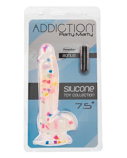 B.M.S. Enterprises Addiction 7.5" Party Marty - Frost-Confetti Dildos