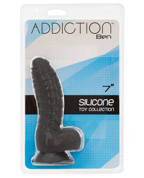 B.M.S. Enterprises Addiction Ben 7" Dildo - Black Dildos