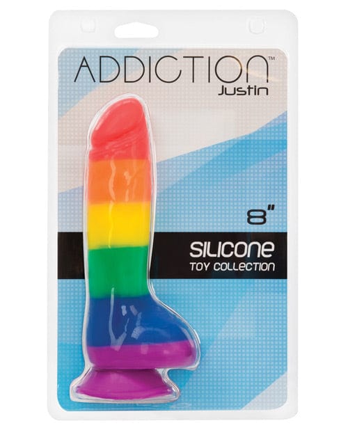 B.M.S. Enterprises Addiction Justin 8" Dildo - Rainbow Dildos