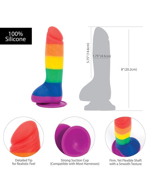 B.M.S. Enterprises Addiction Justin 8" Dildo - Rainbow Dildos
