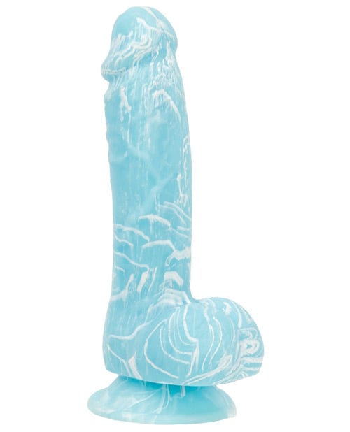 B.M.S. Enterprises Addiction Luke 7.5" Glow In The Dark Dildo - Blue Dildos