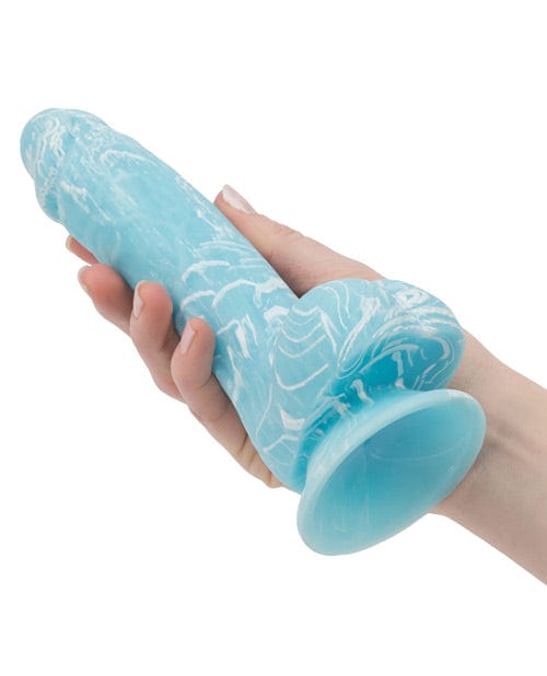 B.M.S. Enterprises Addiction Luke 7.5" Glow In The Dark Dildo - Blue Dildos
