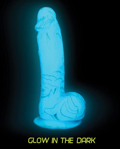 B.M.S. Enterprises Addiction Luke 7.5" Glow In The Dark Dildo - Blue Dildos