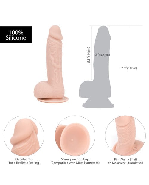 B.M.S. Enterprises Addiction Mark 7.5" Dildo - Beige Dildos