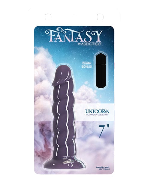 B.M.S. Enterprises Fantasy Addiction 7" Unicorn Dildo - Purple Dildos