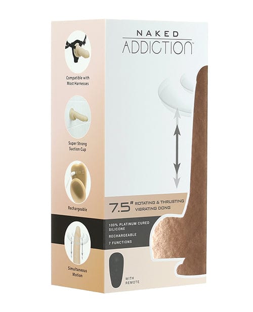 B.M.S. Enterprises Naked Addiction The Freak 7.5" Rotating &amp; Thrusting Vibrating Dong - Ivory Dildos