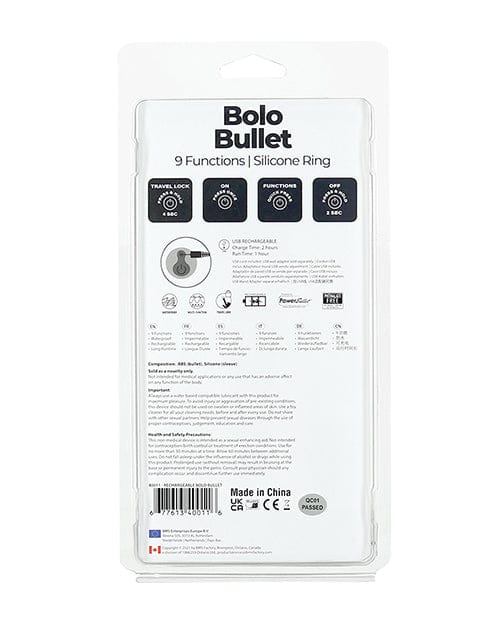 B.M.S. Enterprises Bolo Bullet Vibrating Adjustable Cock Tie - Black Penis Toys