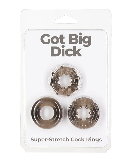 B.M.S. Enterprises Got Big Dick 3 Pack Cock Rings - Black Penis Toys