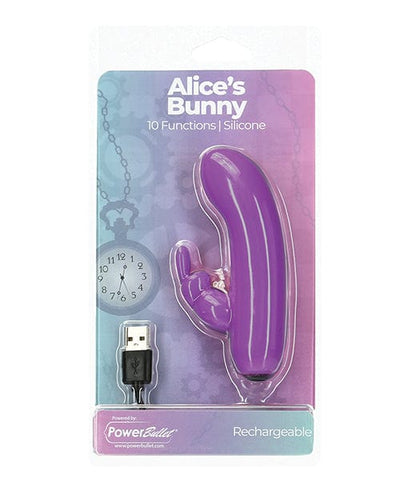 B.M.S. Enterprises Alice's Bunny Rechargeable Bullet with Rabbit Sleeve Purple Vibrators