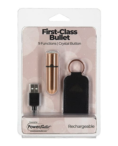 B.M.S. Enterprises First Class Mini Rechargeable Bullet W/crystal - 9 Functions Rose Gold Vibrators